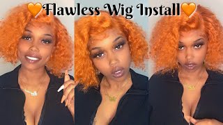 Orange Deep Curly Water Wave Bob Wig *Flawless Install* | Aliexpress Wig