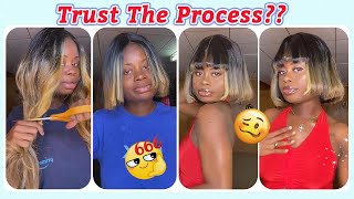 Still Trust The Process? Hair Tutorial For Lace Wig | Short Highlight Bob Look #Elfinhair