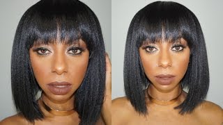 Rihanna Inspired Bob With Bangs Wig + Giveaway! || Jessica Pettway