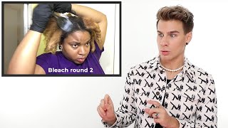 Hairdresser Reacts To Natural Hair Bleaching