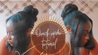 Easy Updo Hairstyle With Bangs Tutorial On Natural Hair || No Gel | No Extensions