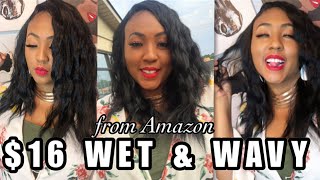 Under 20 Dollar Wig! Cheap Amazon Prime Wigs! Cheap Wet And Wavy Hair! Tricks To Make Wigs Look Real