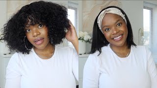 The 2 Wigs That Everyone Needs | 12Inch  Headband Wig + 10 Inch Curly Bangs Wig Feat Luvmehair