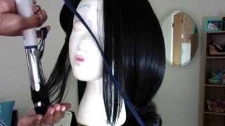 *Easy* How To Curl A Synthetic Wig With A Curling Iron | No Pinning!  | Isis Bs202