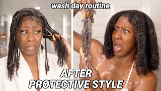 My Natural Hair Wash Day Routine After Protective Style + Length Check