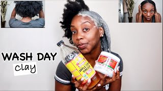 Wash Day | Aztec Clay Mask On 4C Natural Hair