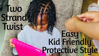 Two Strand Twists For Kids|Easy Protective Style|Natural Type 4 Hair|