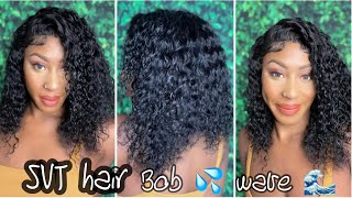 Water Wave Lace Front Bob Unit Full Wig Install Ft. Svt Hair