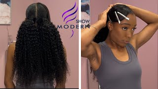 Modern Show Kinky Curly Ponytail | Cute Ponytail Tutorial