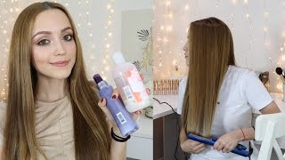 How I Flat Iron My Hair + Favorite Products | Straight Hair Routine