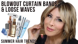 How To Style & Blow Dry Curtain Bangs + Layers | Dominique Sachse