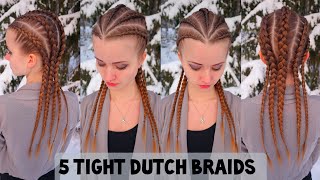 5 Tight Dutch Braids | Hairstyles For Long Hair