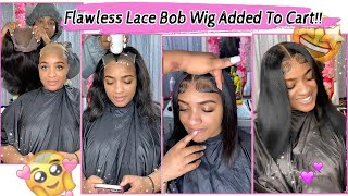Ultimate Lace Melted Lace Bob Wig Install Step By Step | 12Inch Straight Hair #Elfinhair Review