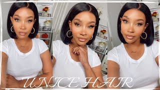 How I Style This Blunt Beginner Friendly Bob Wig| Ft. Unice Hair