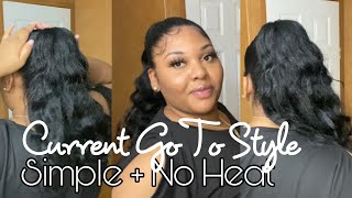 Wavy Pony Tail On Relaxed Hair: No Heat Style, Quick And Simple Style For Relaxed Hair