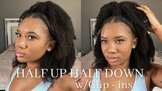 Natural Hair - Half Up Half Down W/ 4C Clip Ins