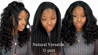 No Laceno Glue! Most Natural Beginner Friendly Kinky Straight U-Part Wig For Relaxed Hair| Rpgshow