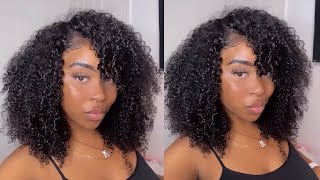 First Time To Try? The Most Easy Kinky Curly V-Part Wig Install | No Glue, No Lace Ft Unice Hair
