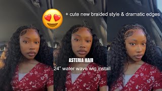 Super Melted  Water Wave Hd Frontal Wig Install With Braids + Dramatic Baby Hairs | Asteria Hair