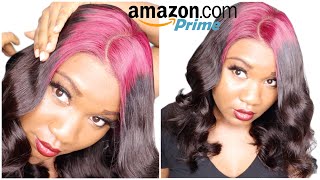 Amazon Prime Skunk Stripe C Part Lace Front Wig, No Bald Cap, No Bleach | Beauty Forever Hair