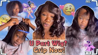 No Gel No Glue U Part Wig Review!Natural Hair Leaveout | Short Bob Style Ft. @Ula Hair