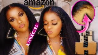 Most Natural Kinky Straight Lace  Wig Install Ft Unice Amazon