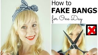 How To Fake Bangs / Fringe For One Day  Hair Tutorial For Medium Or Long Hair