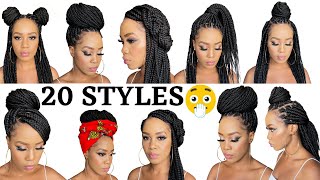  20 Ways To Style Box Braids / Beginner Friendly /Protective Style / Tupo1