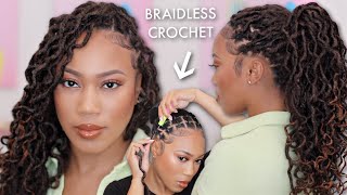 New Invisible Crochet Braidless Ponytail Ft Toceana Curly Loc | Toyotress