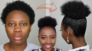 Natural Hair Shrinks! Best Way To High Puff On Short 4C Natural Hair Tutorial | No Extensions