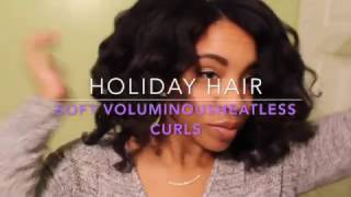 Soft Voluminous Heatless Curls | Holiday Hair
