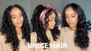 How To Blend Your Thin 4C Natural Hair With A V Part Kinky Straight Wig! Unice Hair