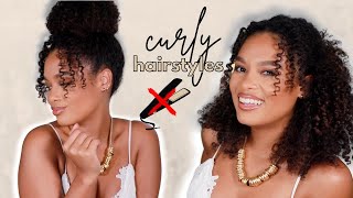 Curly Holiday Hairstyles | Quick & Easy Tutorial!