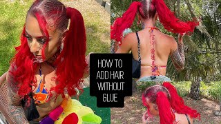 Easy Hairstyle: How To Add Hair Without Glue For Ponytails/Pigtails/ & More!