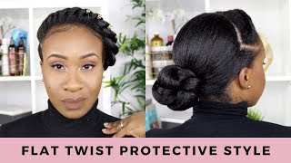 Flat Twist Protective Style| Relaxed Hair