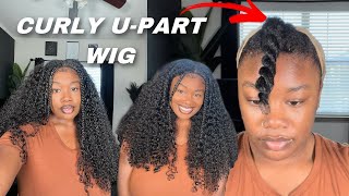 Super Easy & Natural Curly U-Part Wig Install For Beginners |  No Lace No Glue! | Asteria Hair