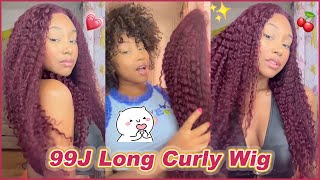 New Burgundy 99J Lace Frontal Wig Deep Wave Review | Pre-Dyed No Bleach Need Ft.#Ulahair