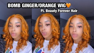 Bomb Ginger/Orange Lace Front Wig Ft. Amazon Beauty Forever Hair | Yanna Simone