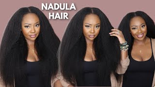 Natural Hair Or U-Part Wig?  Beginner Friendly Kinky Straight Wig | Nadula Hair