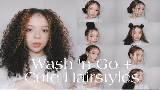 Wash And Go + Easy Curly Hairstyles For School / Campus | South African Youtuber