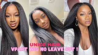 V Part Wig, No Leave Out ? Challenge Accepted ! Kinky Straight Or Straight Kinky  Ft. Unice Hair