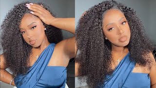 The Best Natural 4C Kinky Curly V-Part Wig! No Leave Out & Easy Install | Beauty Forever Hair