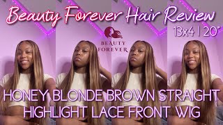 Beauty Forever Hair Review | Honey Blonde Highlight Lace Front Wig