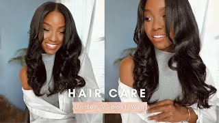 How To: Take Care Of My Hair Under V-Part Or U-Part Wig | Am & Pm Routine | April Sunny