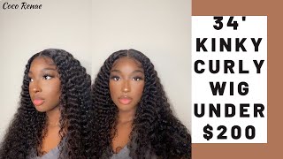 34' Kinky Curly Wig Under $200?! Is It Legit? | Kf Beauty U | Coco Renae