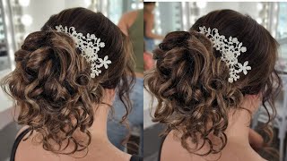 Peinados Recogidos Faciles Cabello Largo O Corto | Hair Style For Medium Long Hair Messy Bridal Updo