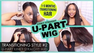 Kinky Straight 18" U-Part Wig Transitioning Style #2