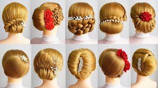 10 Beautiful Bun Hairstyles Without Donut For Wedding | New Bridal Hairstyles