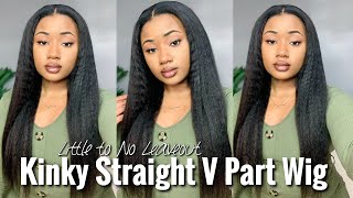 My Hair? Best Realistic &Affordable Kinky Straight V Part Wig Easiest Install| Beauty Forever Hair