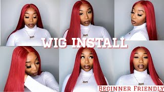 Red Wig "Synthetic "Install ||Motown Tress Wig || Beginner Friendly ||Start To Finish ||